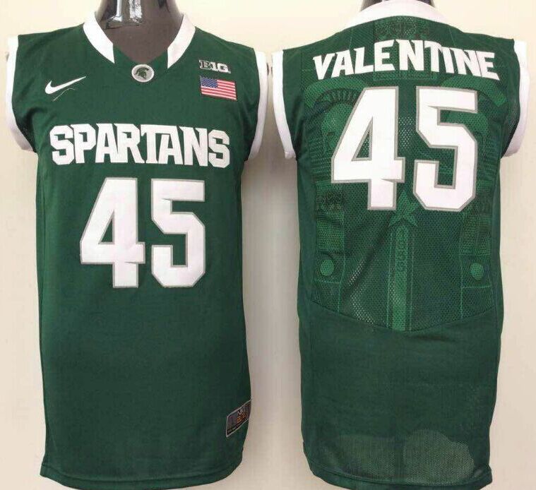 NCAA Men Michigan State Spartans #45 vanentine green